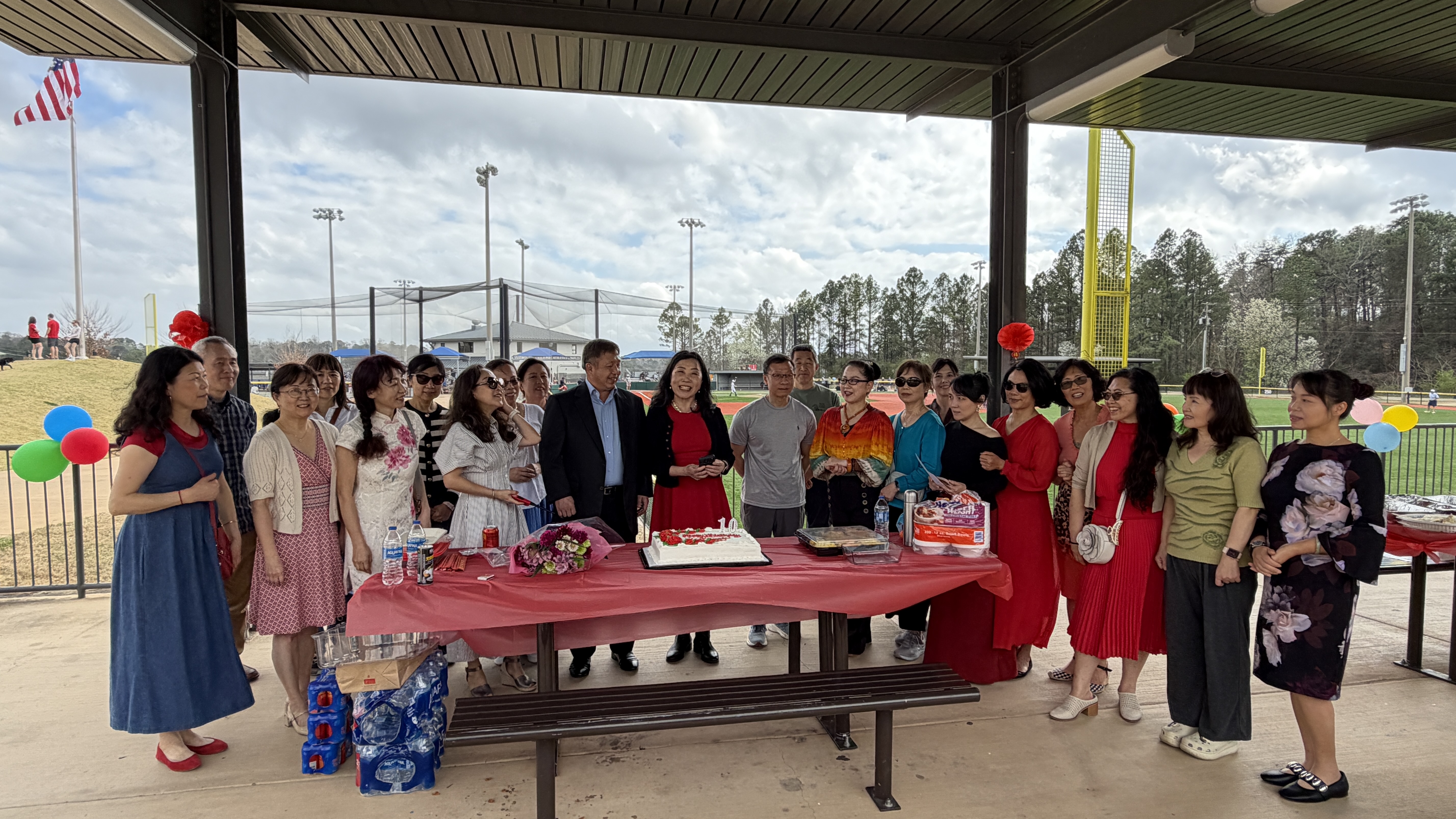 Red Apple group celebration